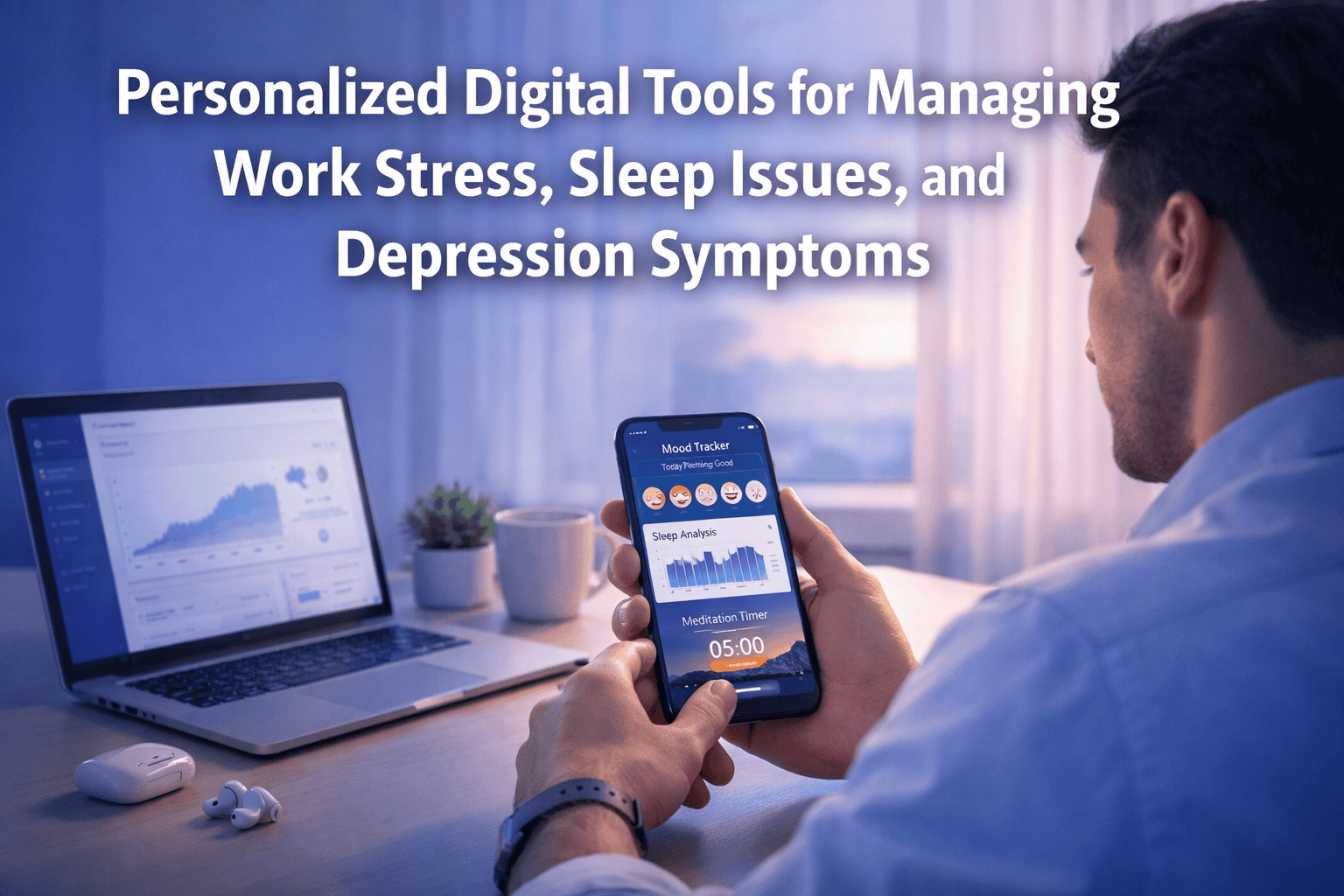 Personalized Digital Tools for Managing Work Stress, Sleep Issues, and Depression Symptoms